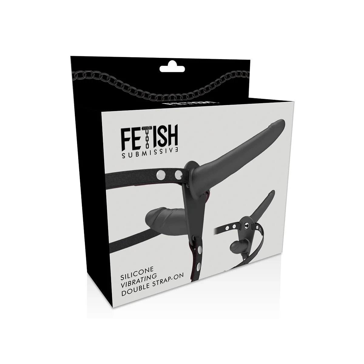 Doppelte Penetration Schwarzer Vibrator von Fetish Submissive Harness kaufen | Fesselliebe