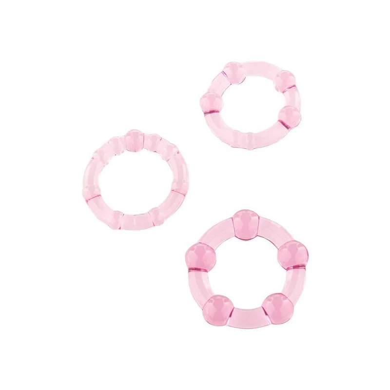 Set aus Drei Rosa Penisringen von Seven Creations kaufen | Fesselliebe
