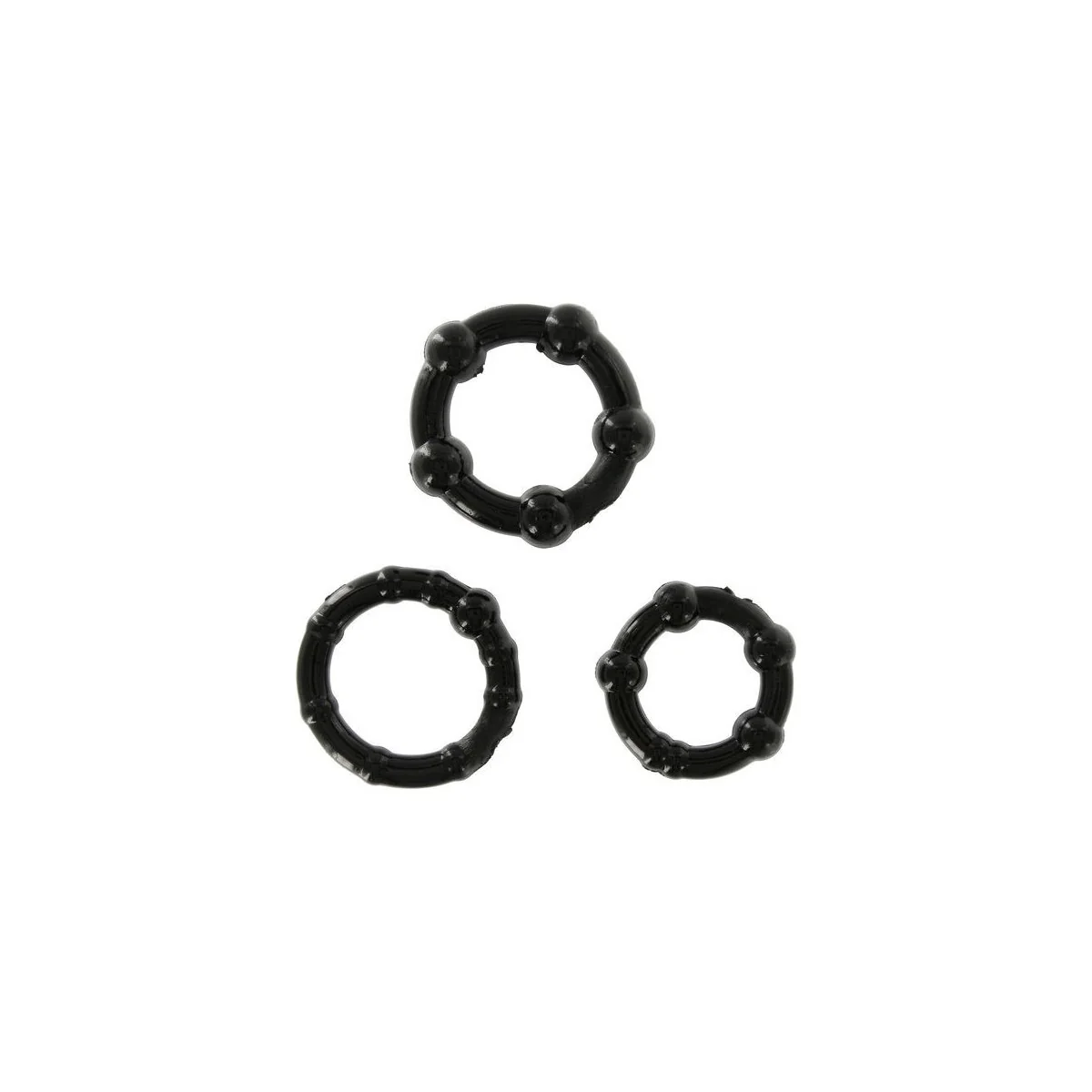 Set aus Drei Schwarzen Penisringen von Seven Creations kaufen | Fesselliebe
