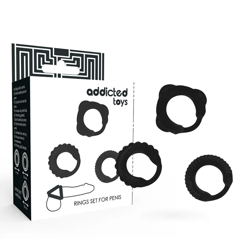 C-Ring-Set Schwarz von Addicted Toys kaufen | Fesselliebe