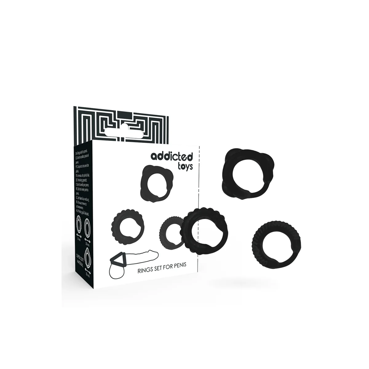 C-Ring-Set Schwarz von Addicted Toys kaufen | Fesselliebe