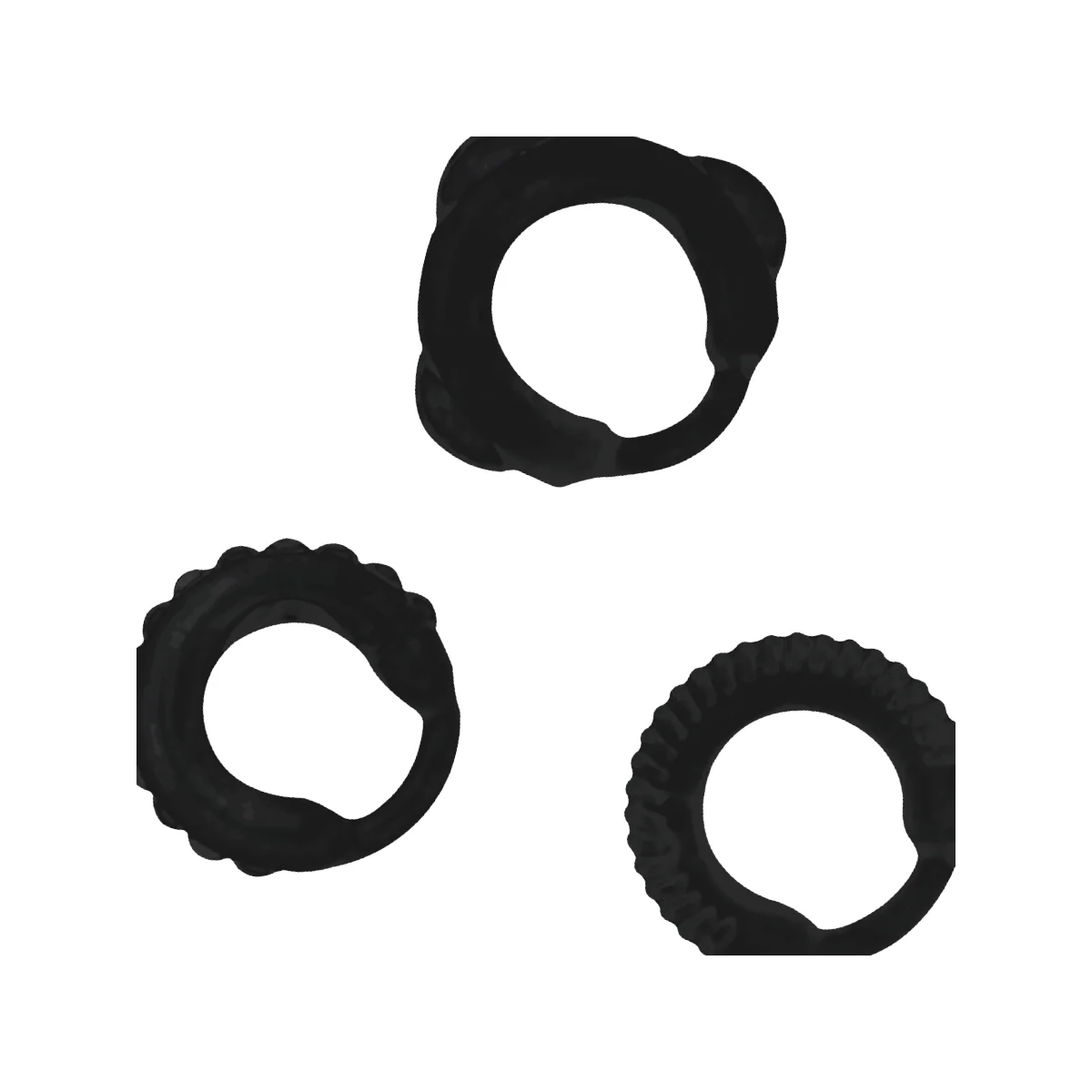 C-Ring-Set Schwarz von Addicted Toys kaufen | Fesselliebe