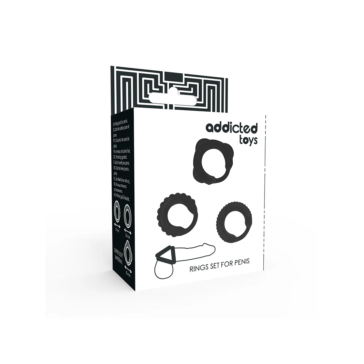 C-Ring-Set Schwarz von Addicted Toys kaufen | Fesselliebe