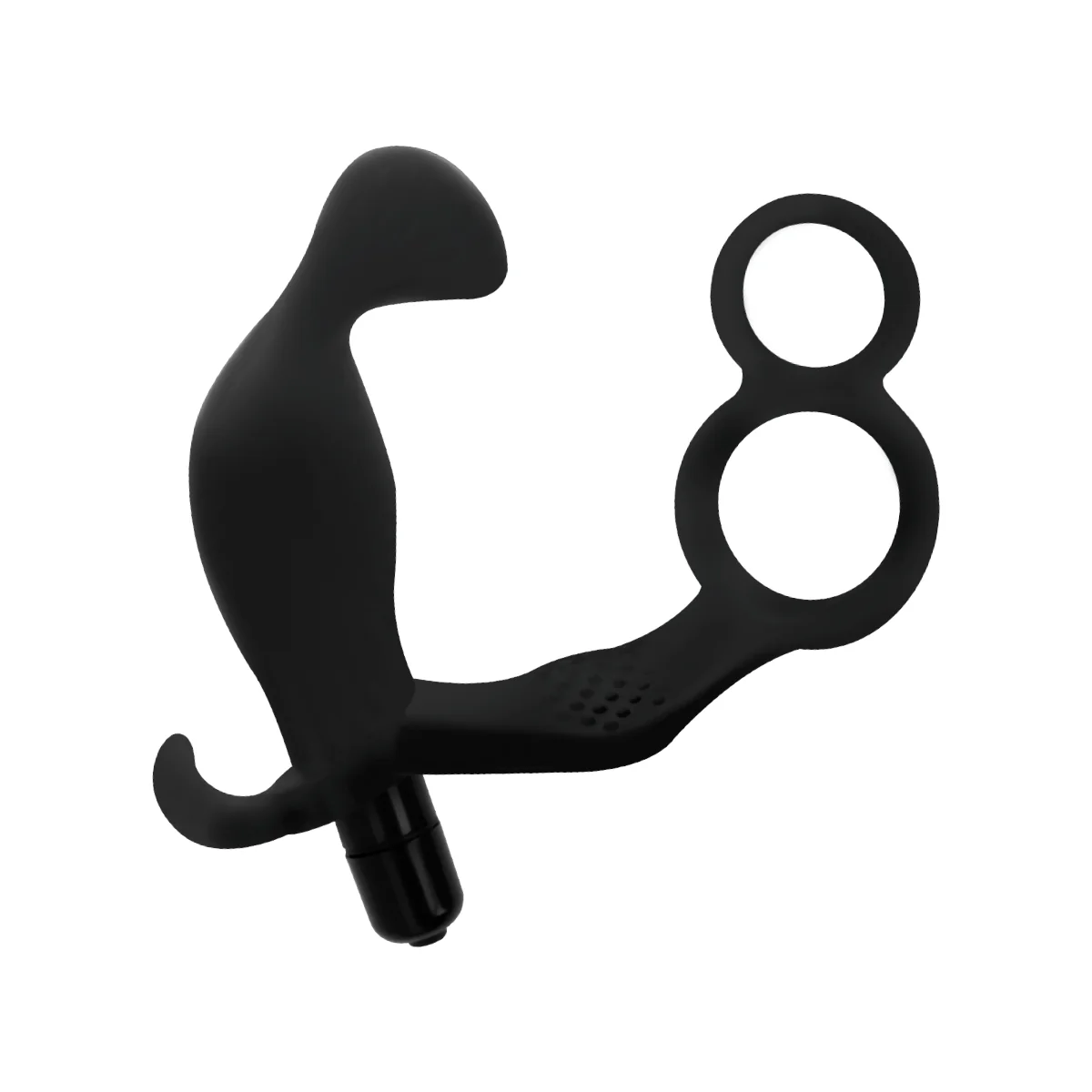 Analplug mit Doppeltem Penisring und Hoden Schwarz von Addicted Toys kaufen | Fesselliebe