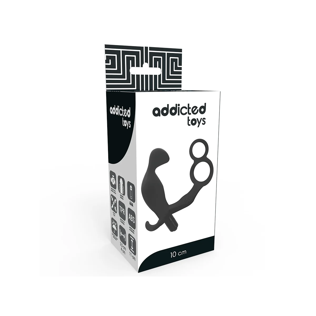 Analplug mit Doppeltem Penisring und Hoden Schwarz von Addicted Toys kaufen | Fesselliebe