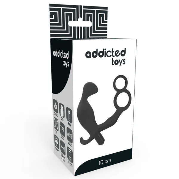 Analplug mit Doppeltem Penisring und Hoden Schwarz von Addicted Toys kaufen | Fesselliebe