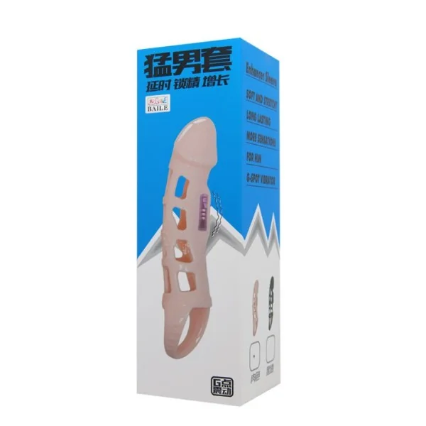 Penis Extender Cover mit Vibration und Natürlichem Gurt 13.5 cm von Baile For Him kaufen | Fesselliebe