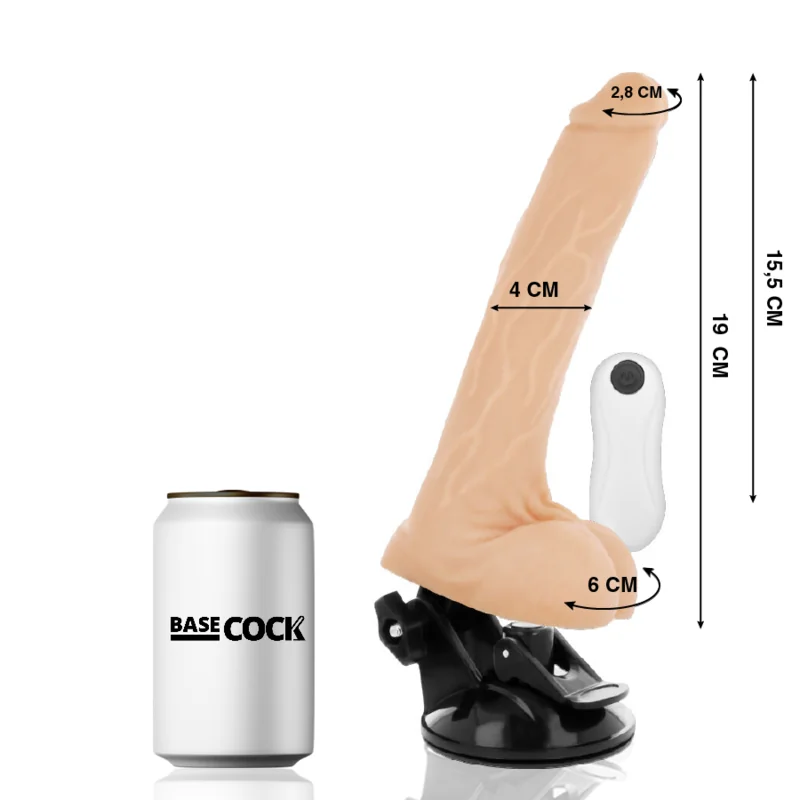 Realistischer Vibrator mit Fernbedienung Natürlich 19 cm -O- 4 cm von Basecock kaufen | Fesselliebe 2