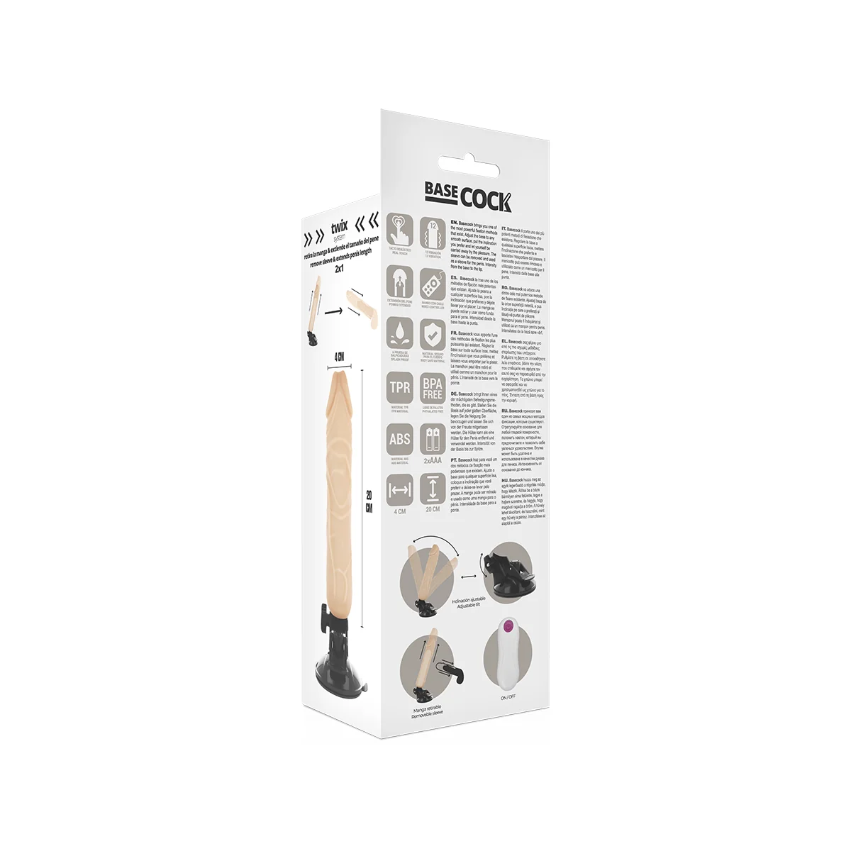 Realistischer Natürlicher mit Fernbedienungsvibrator 20 cm -O- 4 cm von Basecock kaufen | Fesselliebe