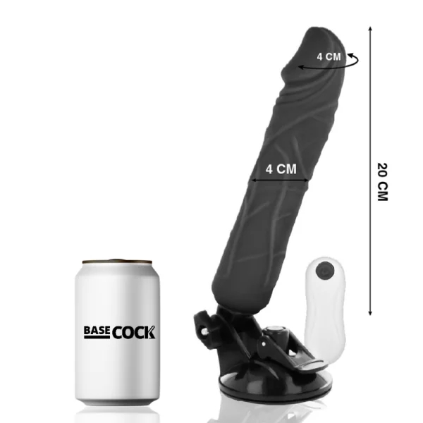 Realistischer Vibrator mit Fernbedienung Schwarz 20 cm -O- 4 cm von Basecock kaufen | Fesselliebe