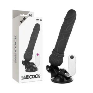 Realistischer Vibrator mit Fernbedienung Schwarz 19.5 cm -O- 4 cm von Basecock kaufen | Fesselliebe