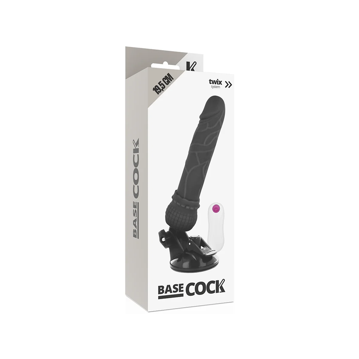 Realistischer Vibrator mit Fernbedienung Schwarz 19.5 cm -O- 4 cm von Basecock kaufen | Fesselliebe