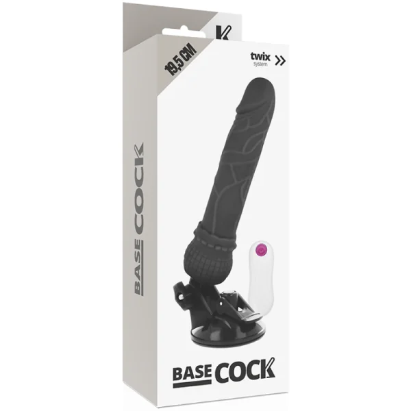 Realistischer Vibrator mit Fernbedienung Schwarz 19.5 cm -O- 4 cm von Basecock kaufen | Fesselliebe