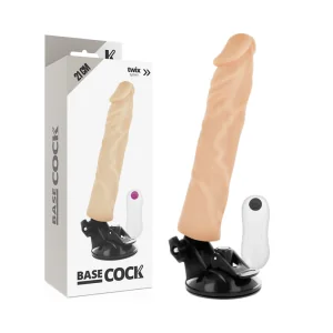 Realistischer Vibrator mit Fernbedienung Naturweiss 21 cm -O- 4 cm von Basecock kaufen | Fesselliebe
