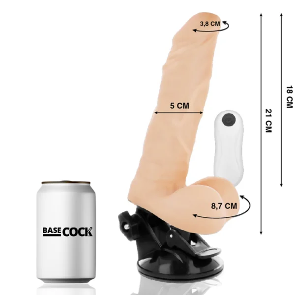 biegsamer Vibrator Natürlich mit Fernbedienung 21 cm -O- 5 cm von Basecock kaufen | Fesselliebe