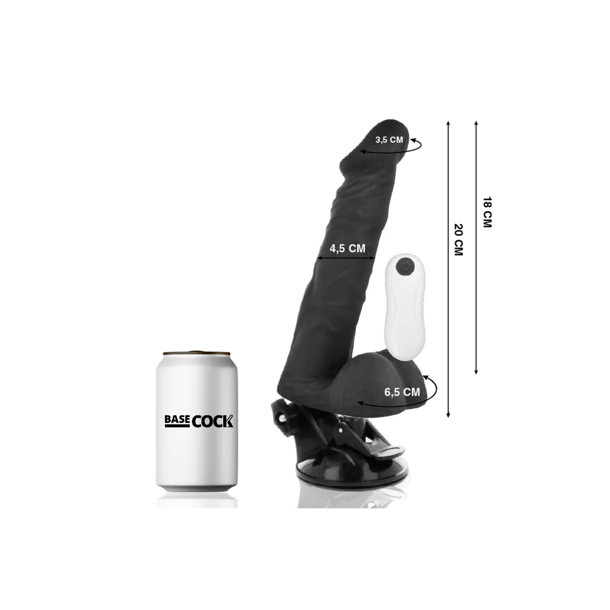 biegsamer Vibrator mit Fernbedienung Schwarz 20 cm -O- 4.5 cm von Basecock kaufen | Fesselliebe