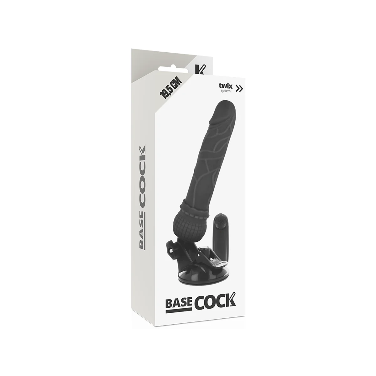 Realistischer Vibrator mit Fernbedienung Schwarz 19.5 cm -O- 4 cm von Basecock kaufen | Fesselliebe