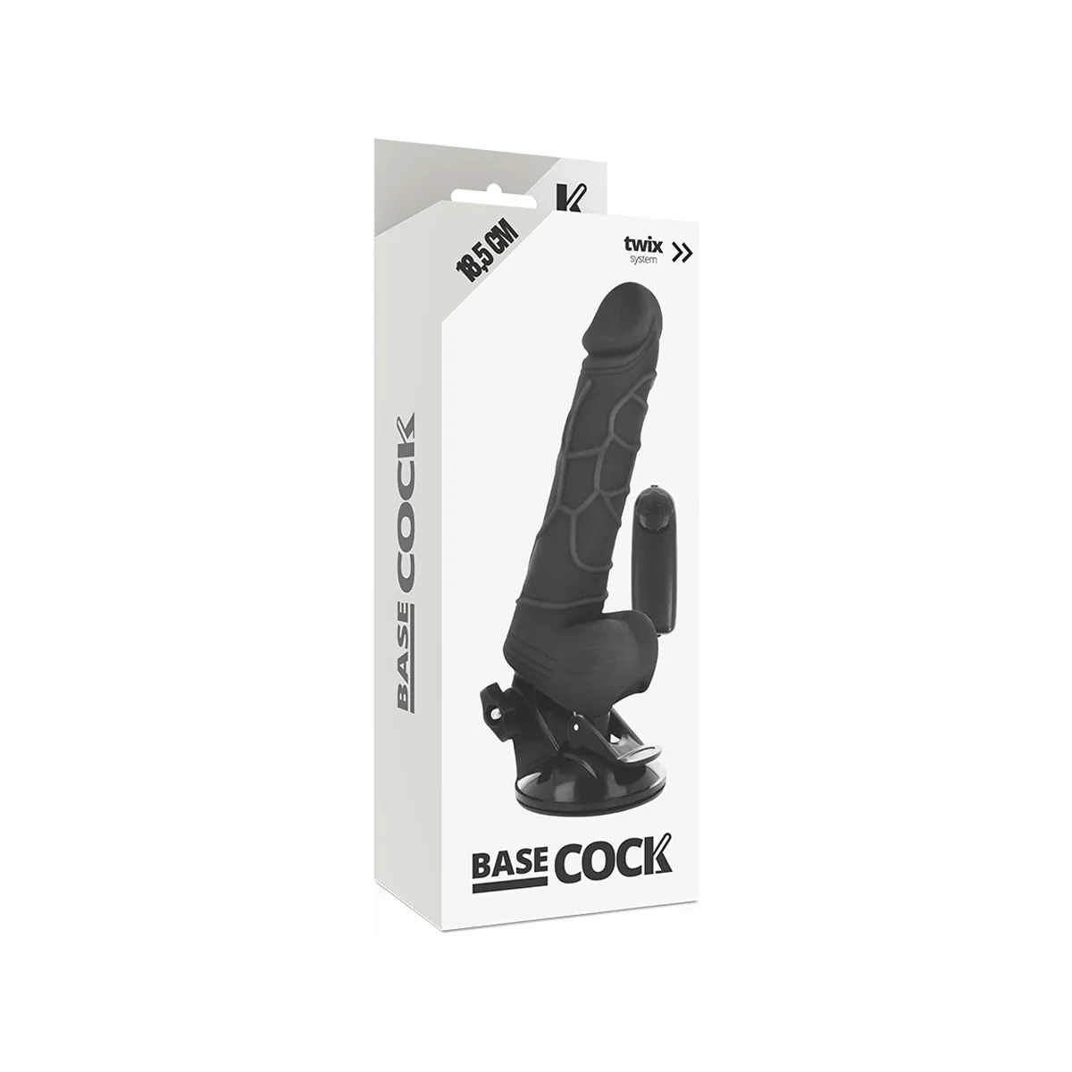 Realistischer Vibrator mit Fernbedienung Schwarz 18.5 cm -O- 4cm von Basecock kaufen | Fesselliebe