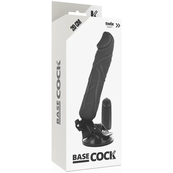 Realistischer Vibrator mit Fernbedienung Schwarz 20 cm -O- 4 cm von Basecock kaufen | Fesselliebe