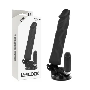 Realistischer Vibrator mit Fernbedienung Schwarz 21 cm -O- 4 cm von Basecock kaufen | Fesselliebe