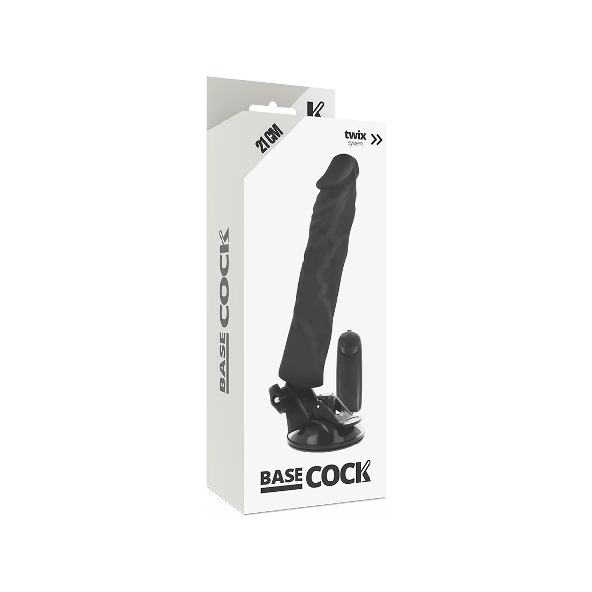Realistischer Vibrator mit Fernbedienung Schwarz 21 cm -O- 4 cm von Basecock kaufen | Fesselliebe
