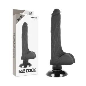 Realistischer Vibrator 2-1 Schwarz 18.5 cm -O- 4 cm von Basecock kaufen | Fesselliebe