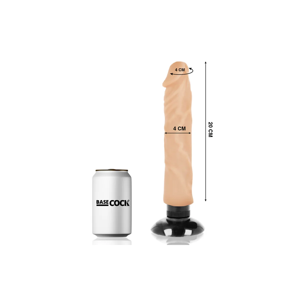 Realistischer Vibrator 2-1 Natürlich 20 cm -O- 4 cm von Basecock kaufen | Fesselliebe
