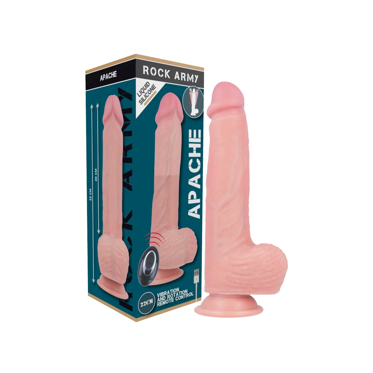 Flüssiger Silikonvibrator mit Fernbedienung Premium Apache 20.5 cm -O- 4.62 cm von Rock Army kaufen | Fesselliebe