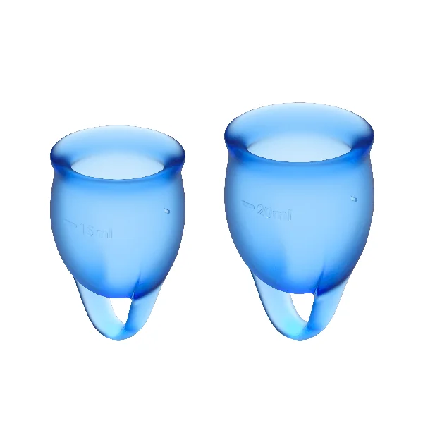 Feel Confident Menstrual Cup Dunkelblau 15 + 20 ml von Satisfyer Menstrual Cups kaufen | Fesselliebe