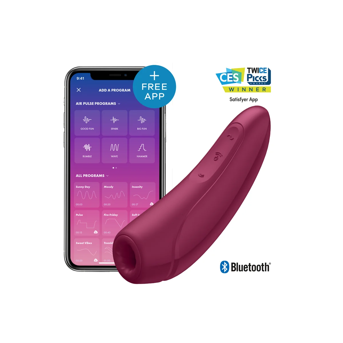 Curvy 1 + Rot Pink von Satisfyer Connect kaufen | Fesselliebe
