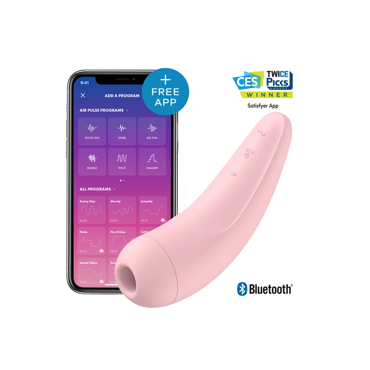 Curvy 2 + Rosa von Satisfyer Connect kaufen | Fesselliebe