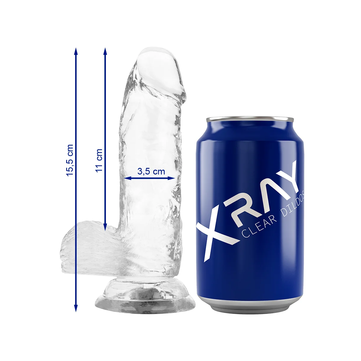 Klarer Hahn mit Hoden 15.5 cm -O- 3.5 cm von X Ray kaufen | Fesselliebe