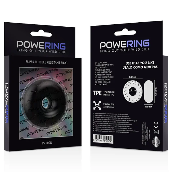 Super Flexibler und Widerstandsfähiger Penisring 5cm Pr08 Schwarz von Powering kaufen | Fesselliebe