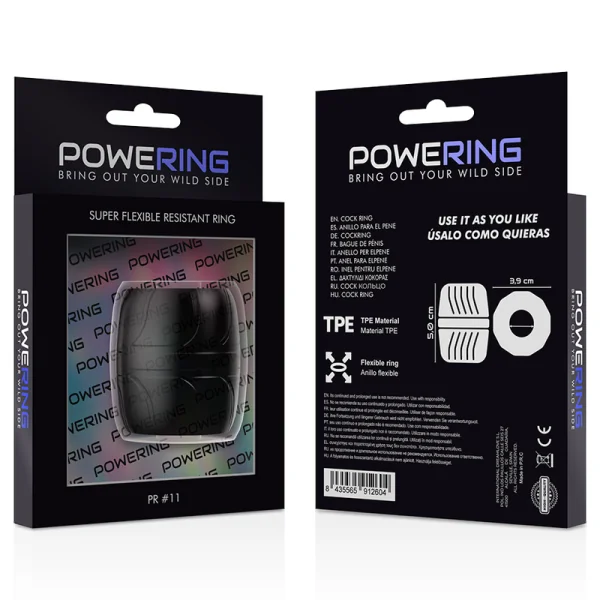 Super Flexibler und Widerstandsfähiger Penisring 5 cm Pr11 Schwarz von Powering kaufen | Fesselliebe