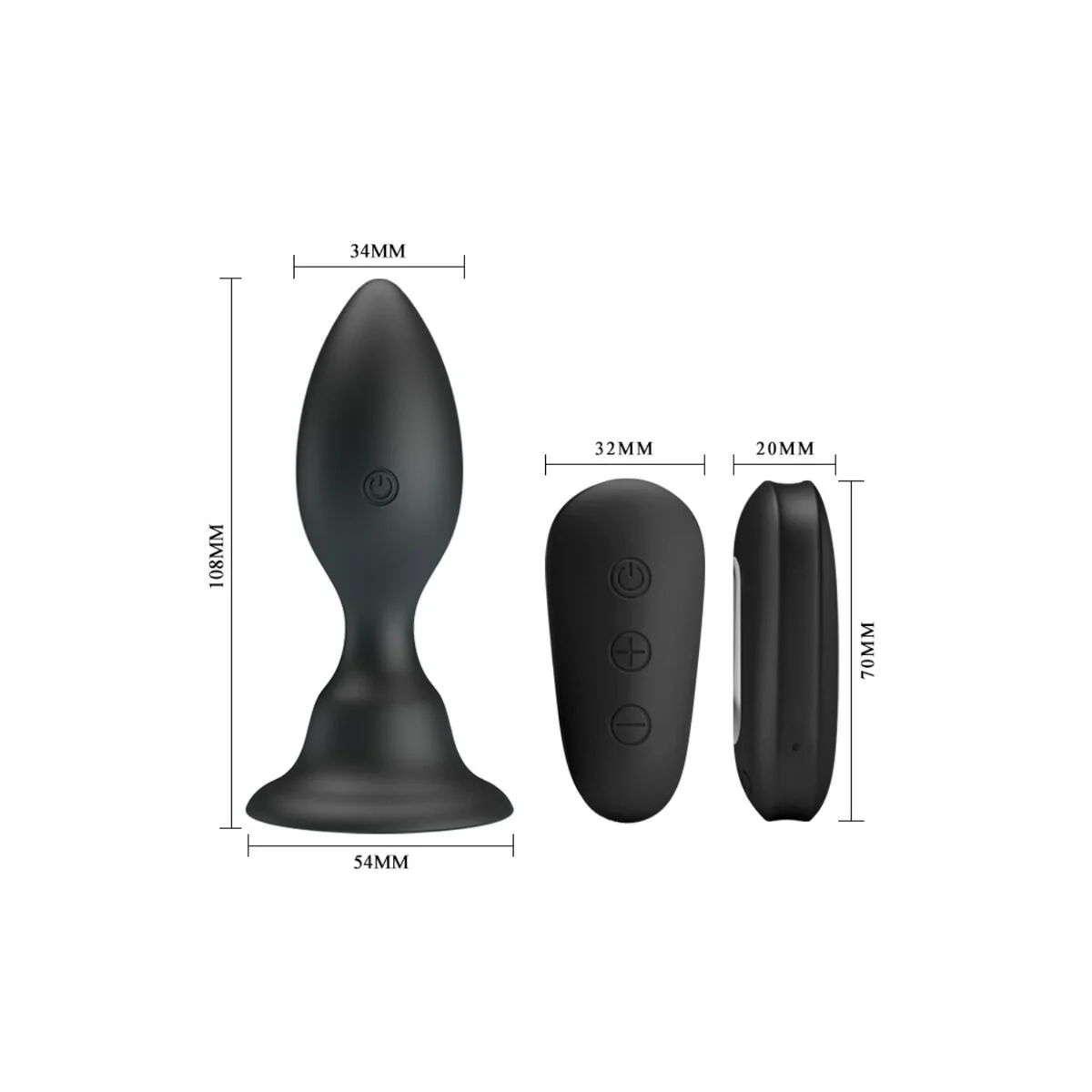 Analstecker mit Vibration, Schwarze mit Fernbedienung von Mr Play kaufen | Fesselliebe