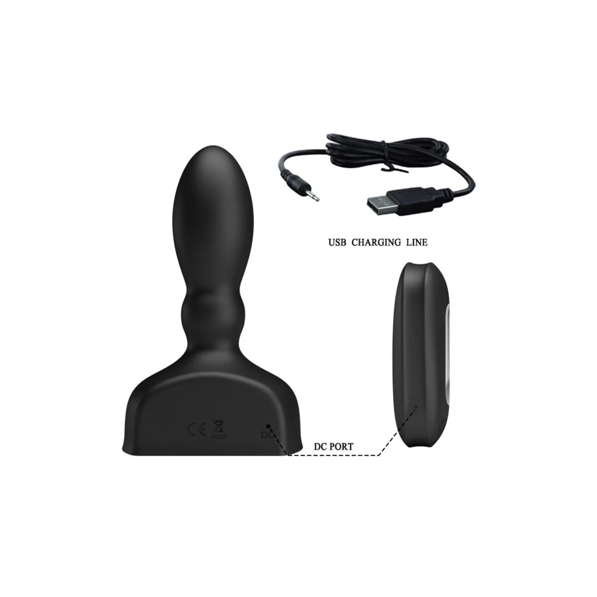 Schwarzer Aufblasbarer Analstecker mit Fernbedienung von Mr Play kaufen | Fesselliebe