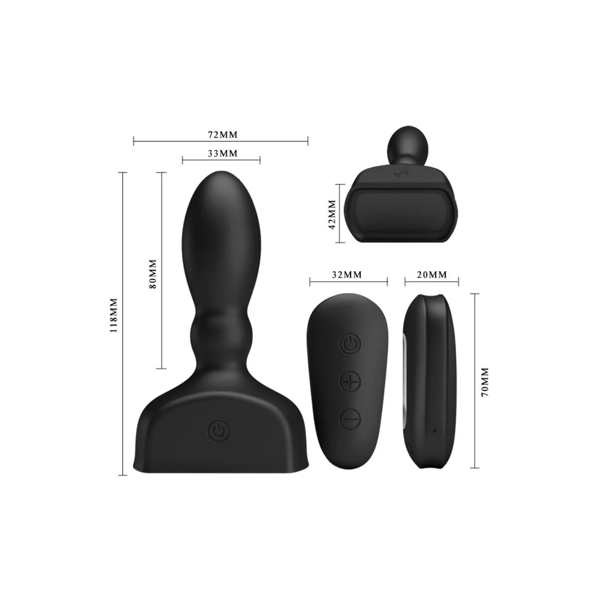 Schwarzer Aufblasbarer Analstecker mit Fernbedienung von Mr Play kaufen | Fesselliebe