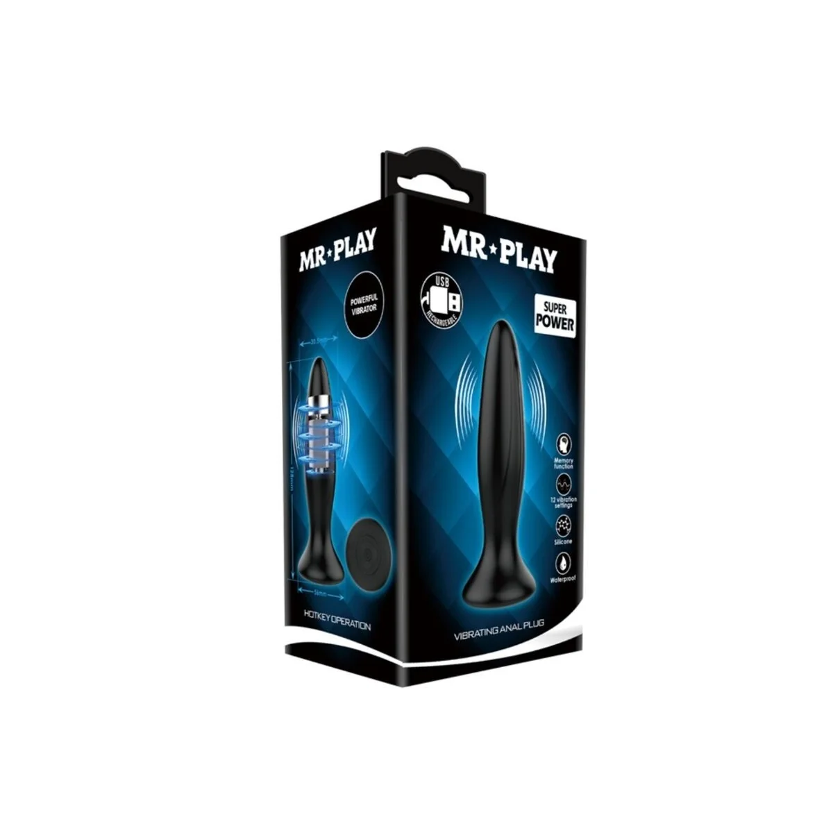 wiederaufladbarer Schwarzer Vibrator Analsplug von Mr Play kaufen | Fesselliebe