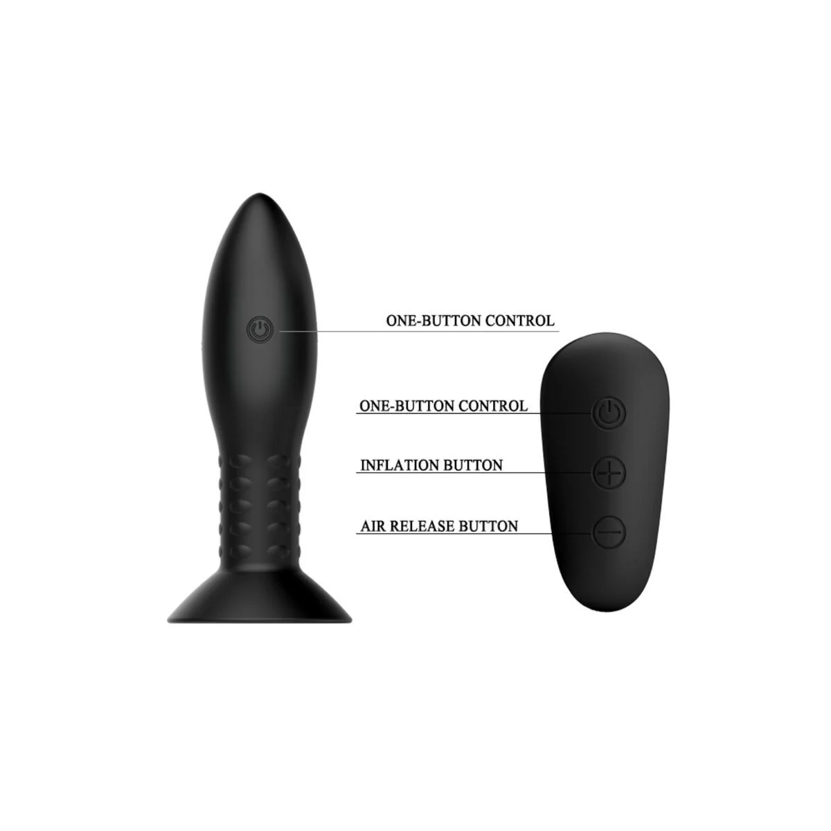 Stecker mit Schwarzen Rotierenden Bällen mit Fernbedienung von Mr Play kaufen | Fesselliebe