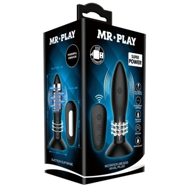 Stecker mit Schwarzen Rotierenden Bällen mit Fernbedienung von Mr Play kaufen | Fesselliebe