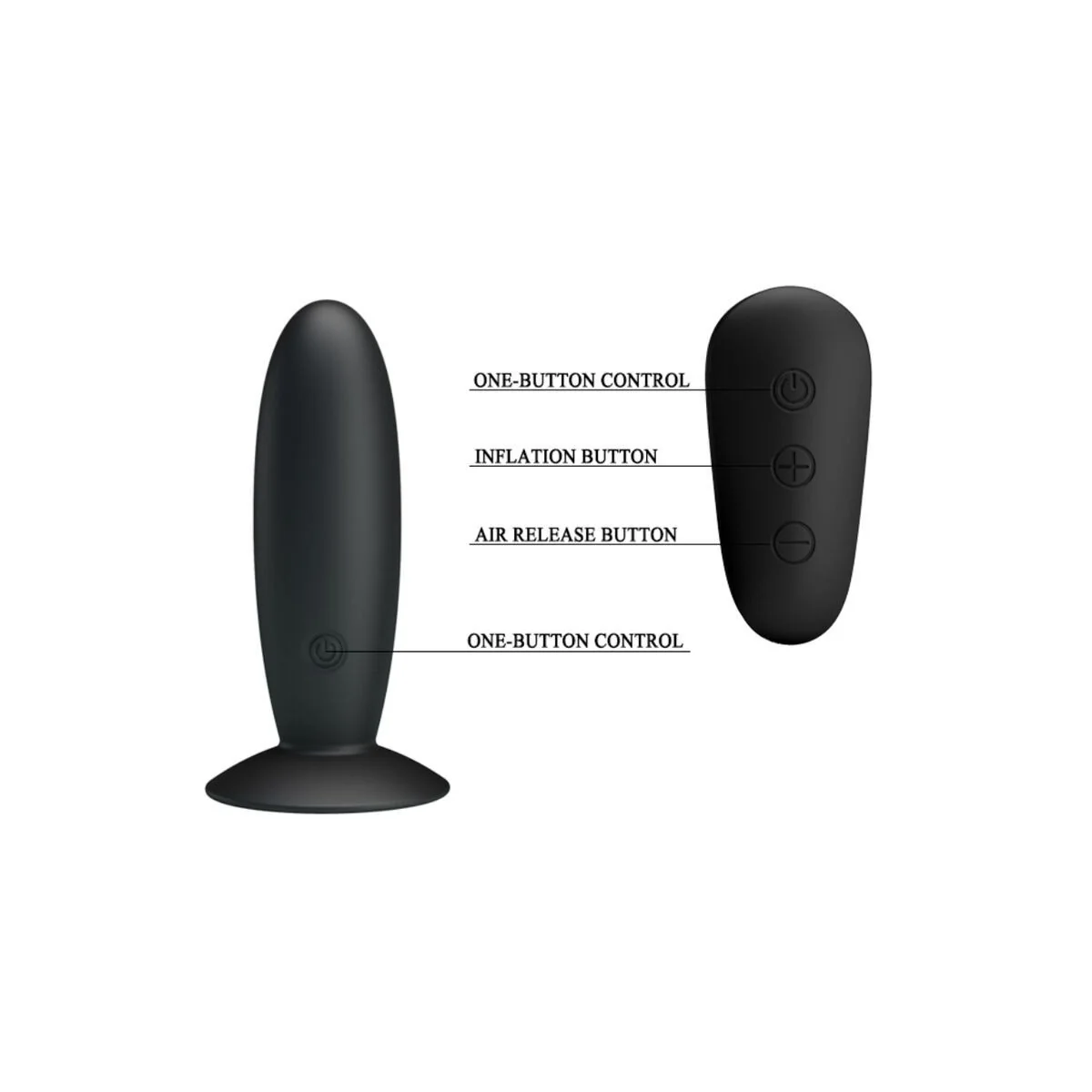 Analstecker mit Vibration, Schwarze mit Fernbedienung von Mr Play kaufen | Fesselliebe