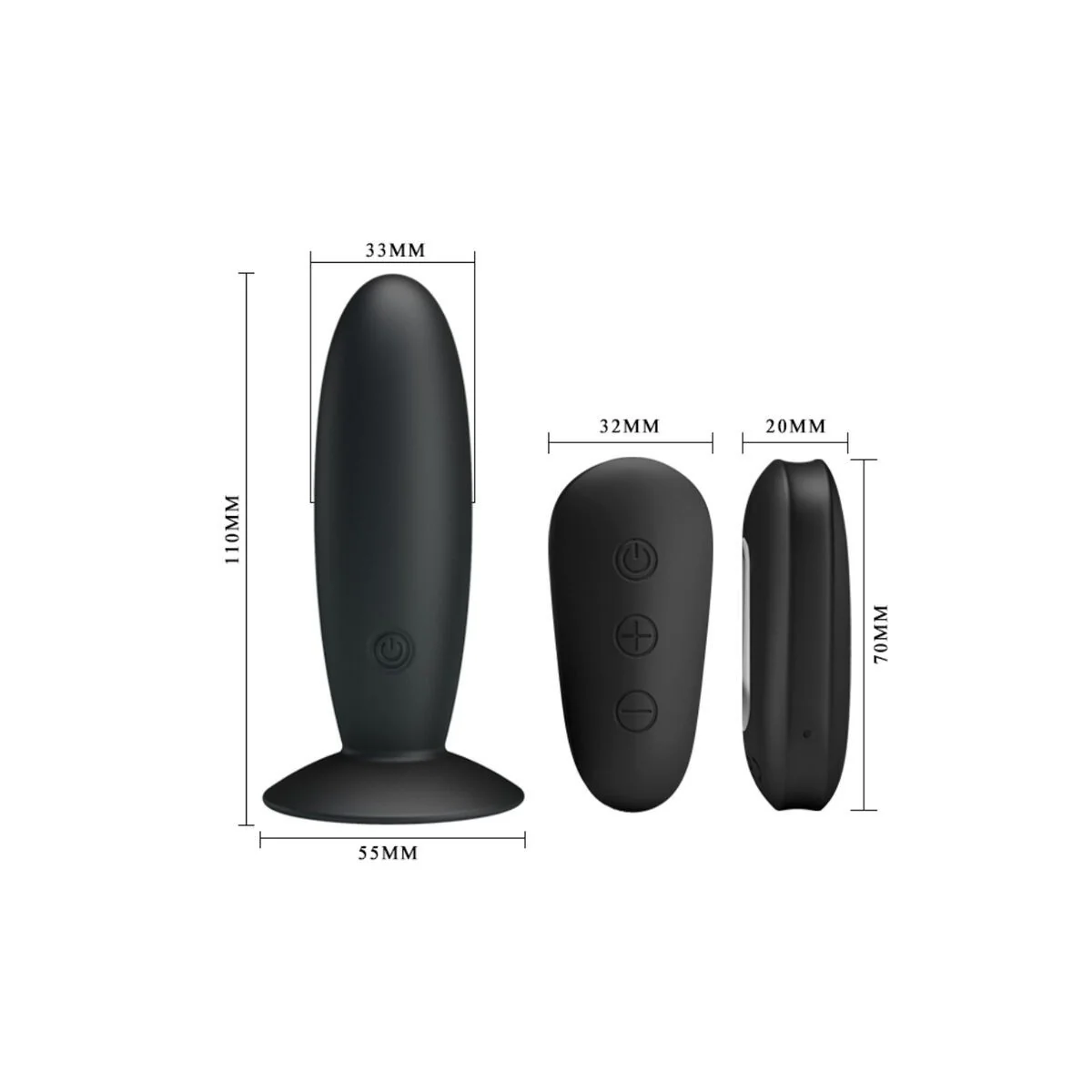 Analstecker mit Vibration, Schwarze mit Fernbedienung von Mr Play kaufen | Fesselliebe