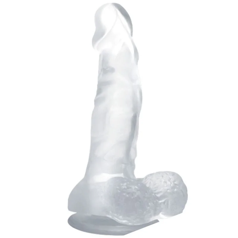 Realistischer Dildo mit Saugnapf und Hoden 16.7 cm Transparent von Baile Dildos kaufen | Fesselliebe
