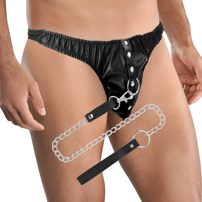 Submission-Tanga mit Metallkette von Darkness Bondage kaufen | Fesselliebe 2