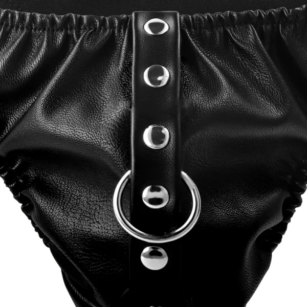 Submission-Tanga mit Metallkette von Darkness Bondage kaufen | Fesselliebe