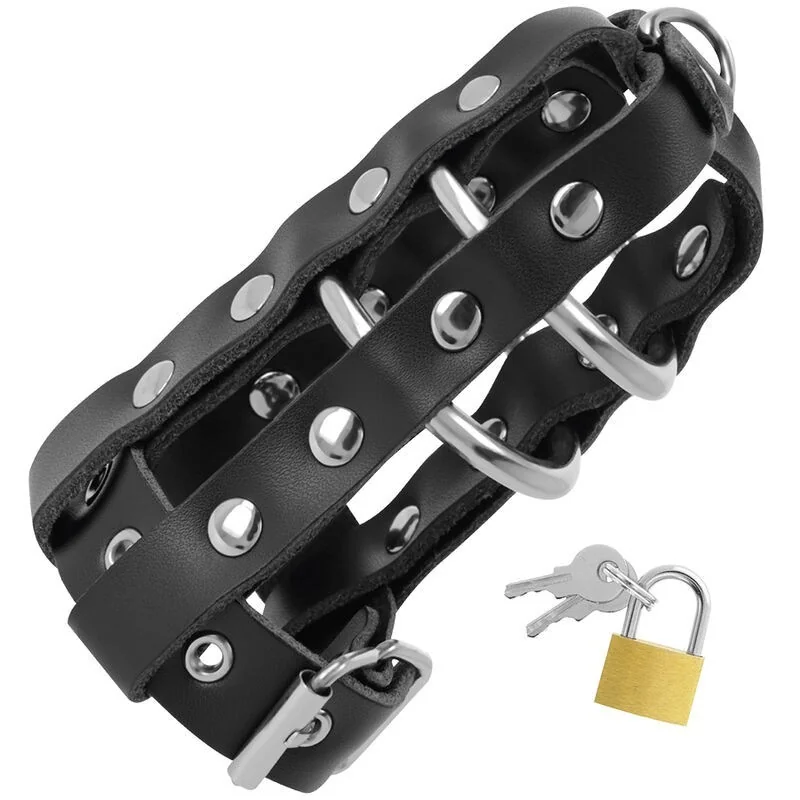 Keuschheitskfig aus Leder mit Schloss von Darkness Bondage kaufen | Fesselliebe 2
