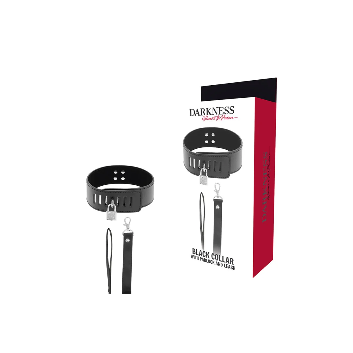 Bdsm-Halsband mit Schwarzem Schloss von Darkness Bondage kaufen | Fesselliebe