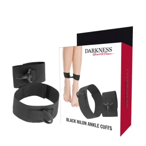 Knöchelmanschetten aus Schwarzem Nylon von Darkness Bondage kaufen | Fesselliebe