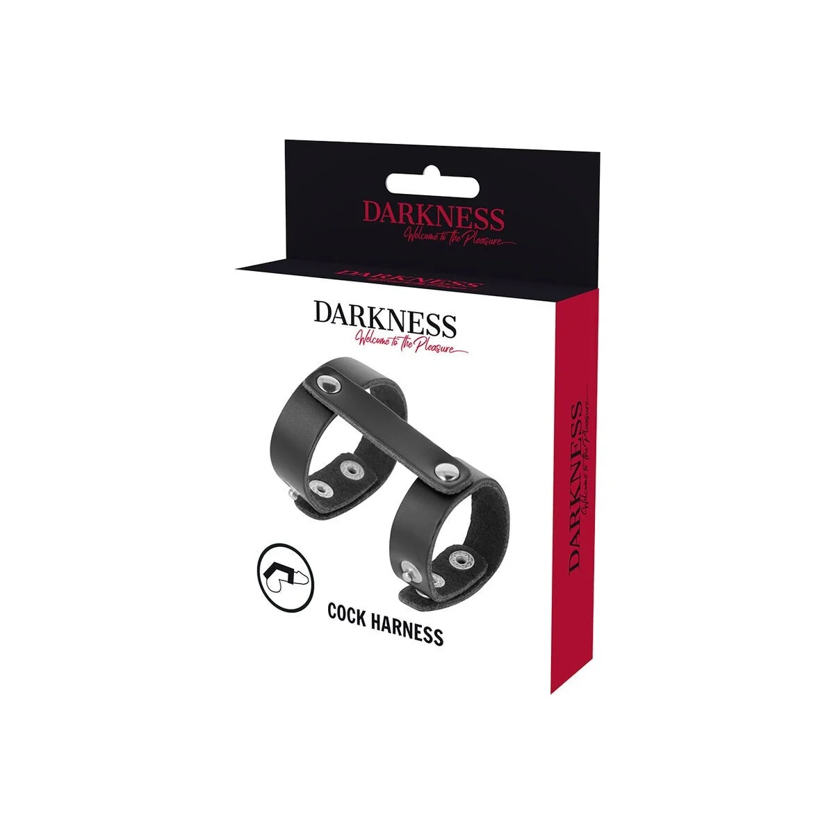 Verstellbarer Penis- und Hodenring aus Leder von Darkness Bondage kaufen | Fesselliebe