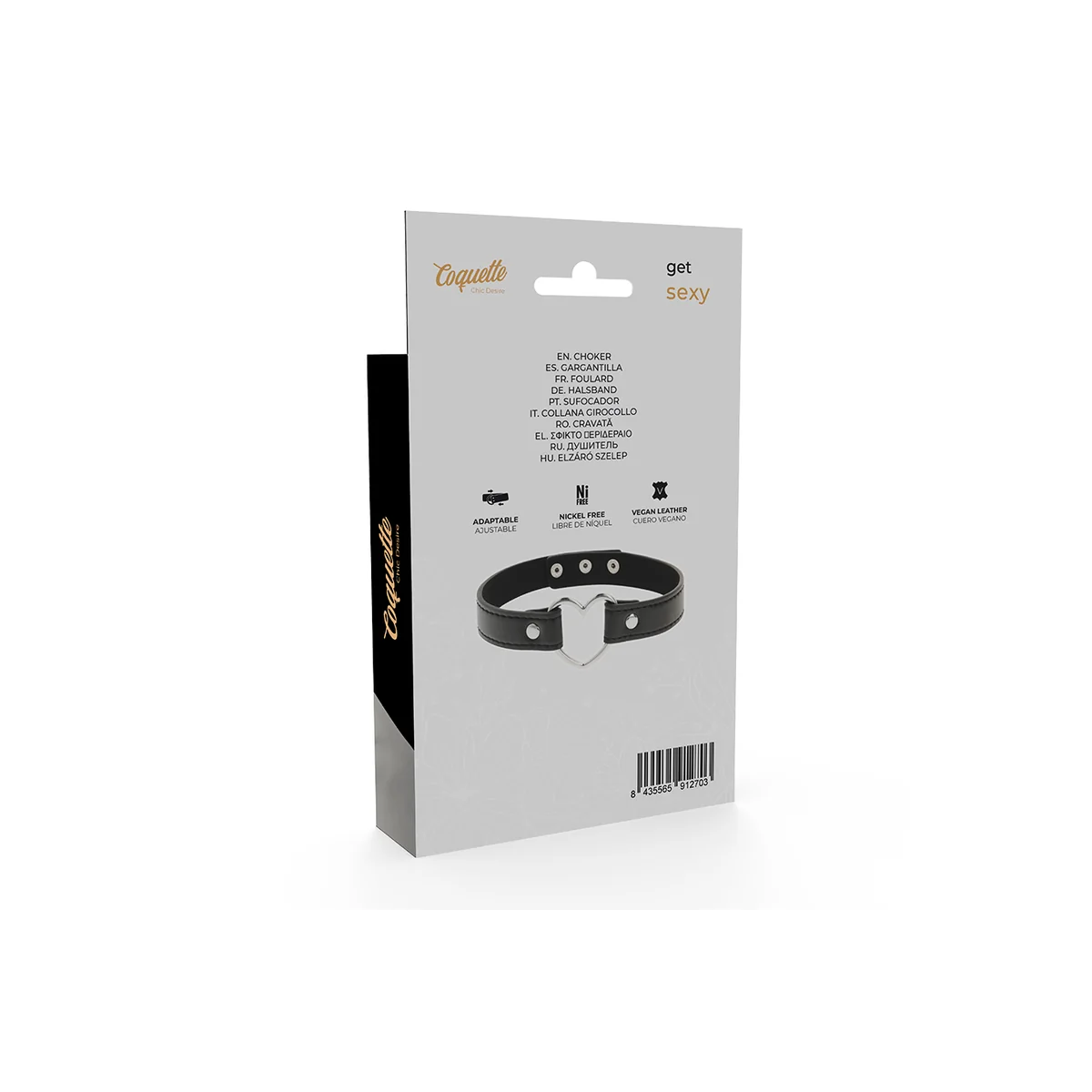 Veganes Leder-Halskette-Herz-Accessoire von Coquette Accessories kaufen | Fesselliebe